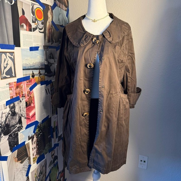 Live a Little Chocolate Brown Pea Coat - Picture 2 of 6